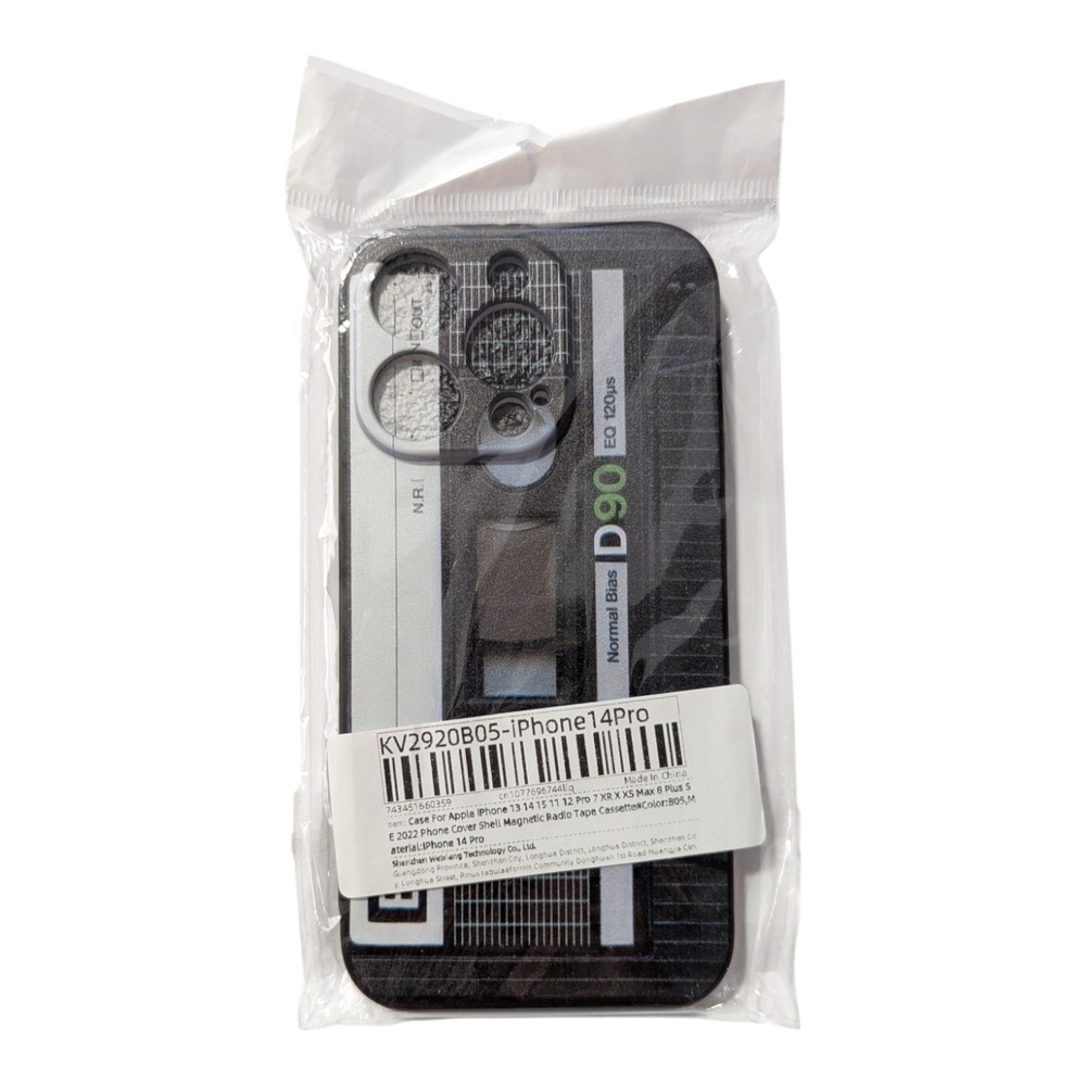 J1. Vintage Retro Audio Cassette Soft Silicone‎ Case For Apple iPhone 14 Pro